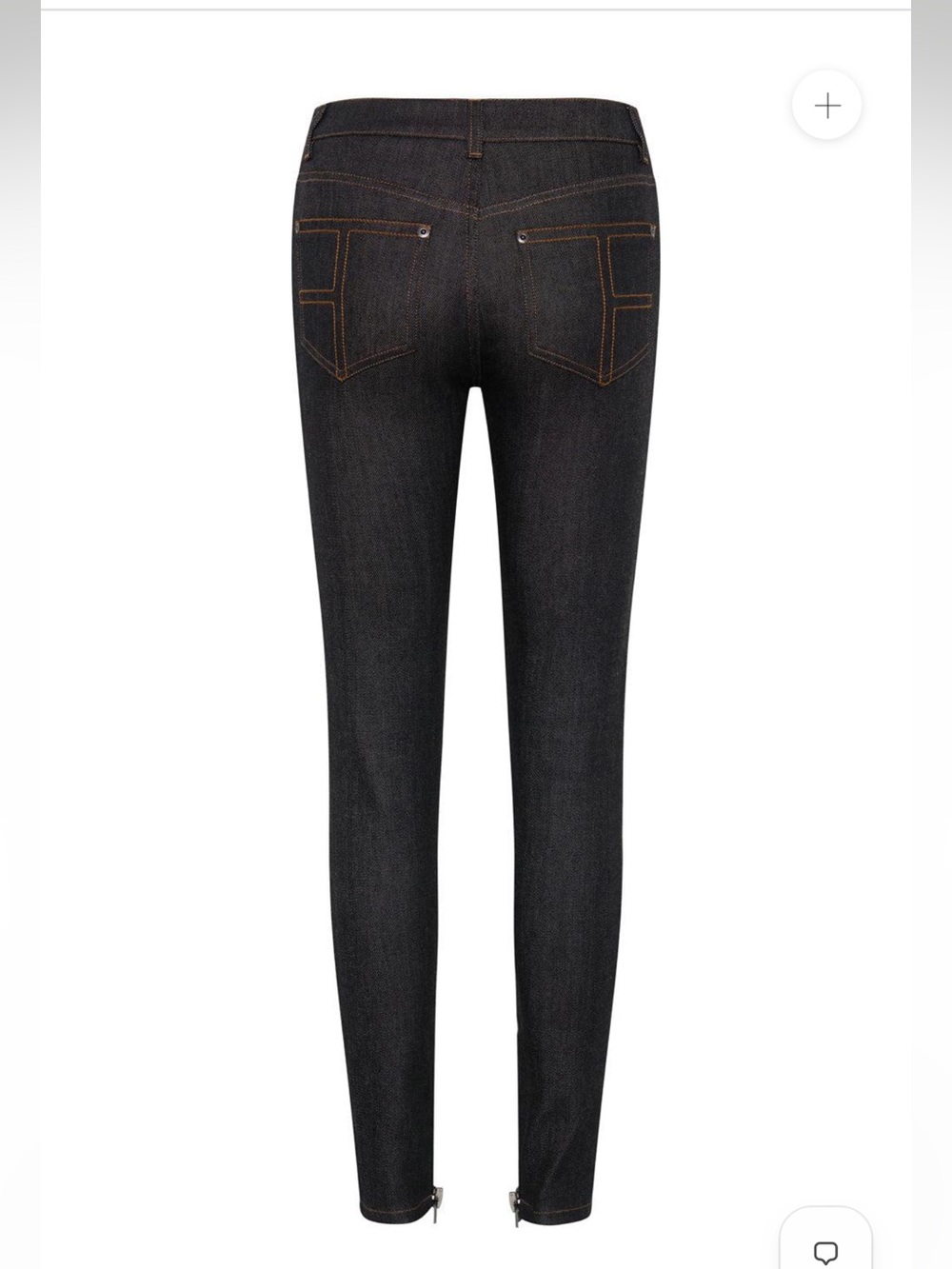 NWT TOM FORD Exposed Zip Skinny Jeans Black TF Logo Size 24 - Picture 5 of 12